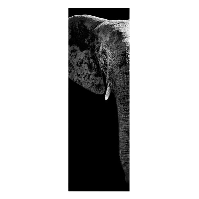 Leinwand schwarz-weiß Afrikanischer Elefant schwarz-weiß