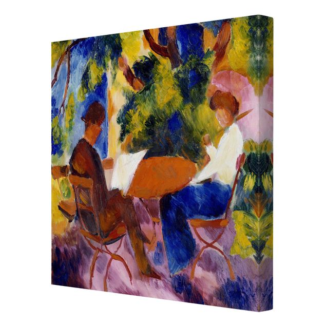 abstrakte Leinwandbilder August Macke - Paar am Gartentisch