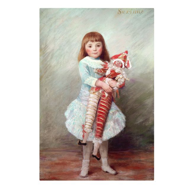 Kunstdruck Leinwand Auguste Renoir - Suzanne mit Harlekinpuppe