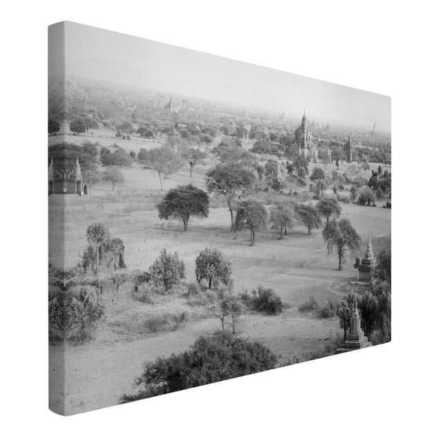 Leinwandbilder schwarz-weiß Bagan in Myanmar II