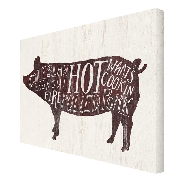 schöne Bilder Bauernhof BBQ - Schwein