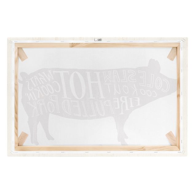 schöne Leinwandbilder Bauernhof BBQ - Schwein