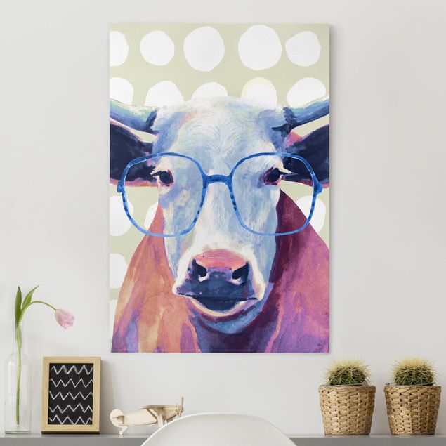 Leinwandbilder Tiere Bebrillte Tiere - Kuh