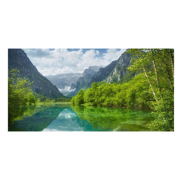 Wandbilder Landschaften Bergsee mit Spiegelung