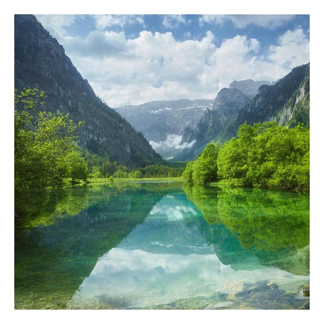 Wandbilder Landschaften Bergsee mit Spiegelung