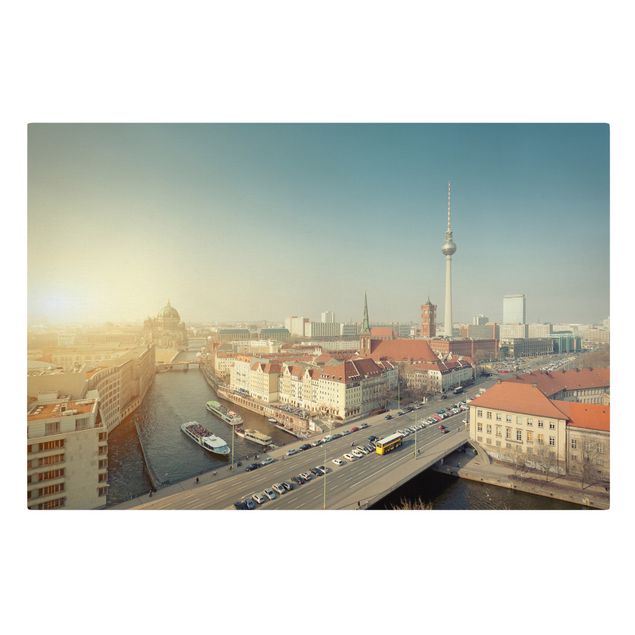 Wandbilder Architektur & Skyline Berlin am Morgen