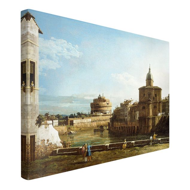 Leinwandbilder Italien Bernardo Bellotto - Ansicht Roms am Ufer