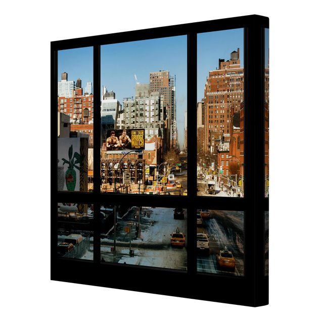 Wandbilder Modern Blick aus Fenster auf Straße in New York