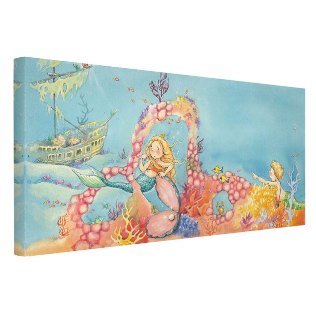 Wandbilder Blau Matilda die kleine Meerjungfrau - Blubber, der Pirat