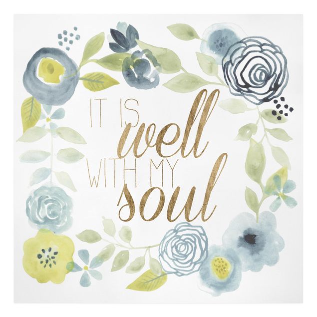 Wandbilder Blumenkranz mit Spruch - Soul