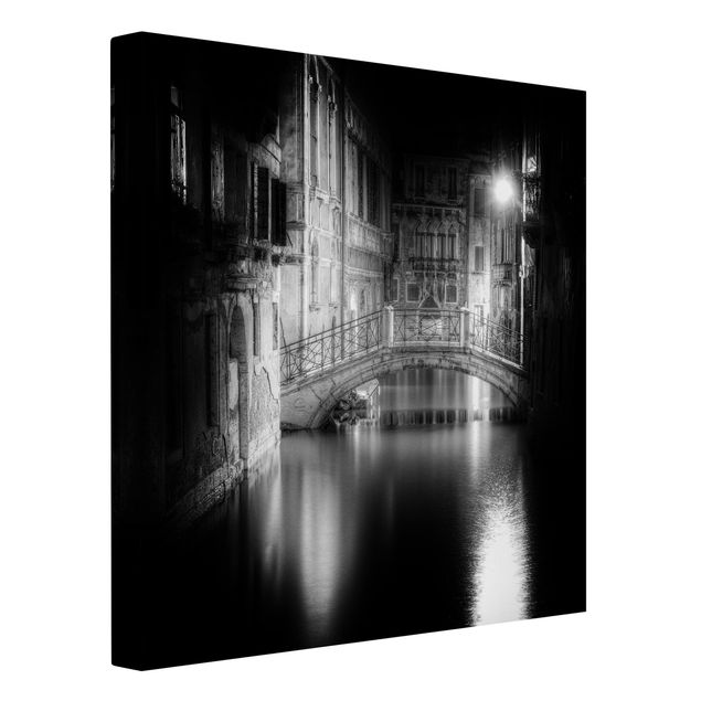 Leinwand schwarz-weiß Brücke Venedig