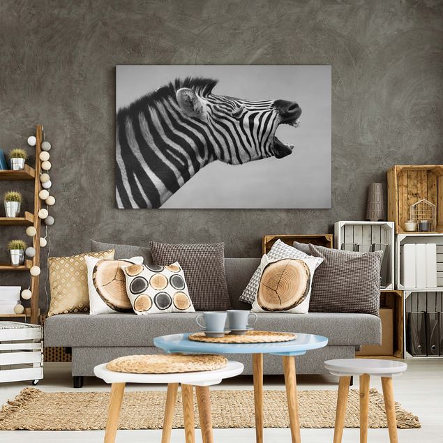 Zebra Leinwand Brüllendes Zebra II