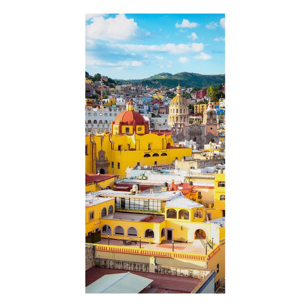Wandbilder Orange Bunte Häuser Guanajuato