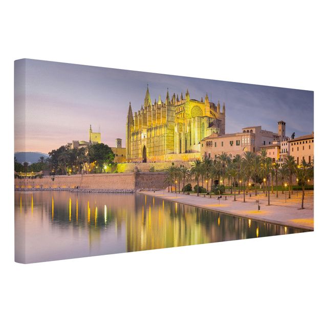 Wandbilder Architektur & Skyline Catedral de Mallorca Wasserspiegelung