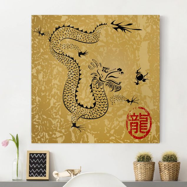 Wanddeko Küche Chinese Dragon