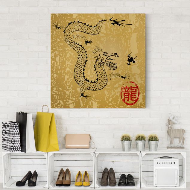 Leinwandbilder Buddha Chinese Dragon