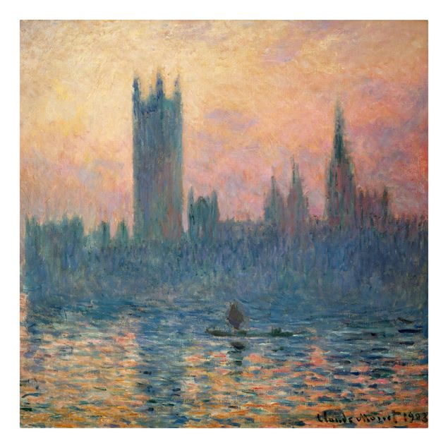 London Leinwand Claude Monet - London Sonnenuntergang