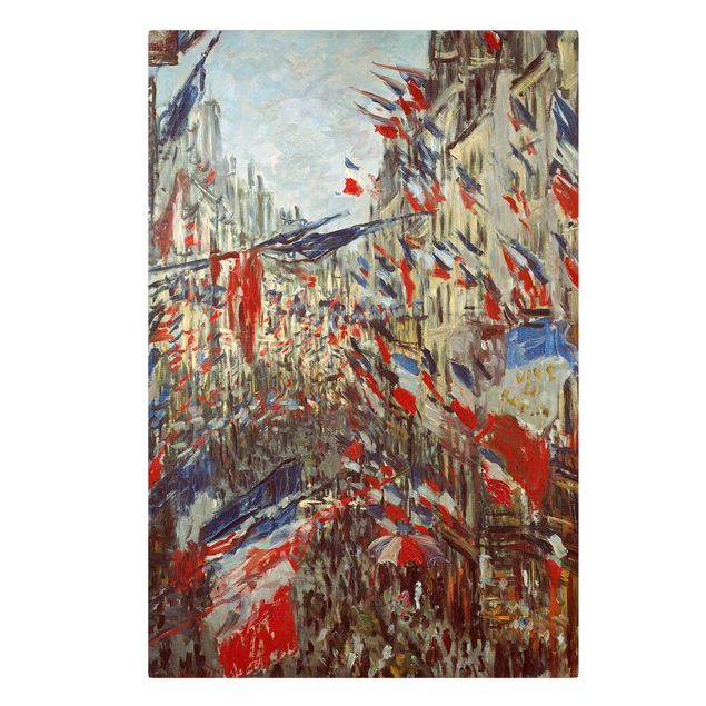 Kunstdruck Leinwand Claude Monet - Straße im Flaggenschmuck