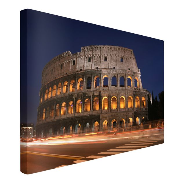 Leinwandbilder Italien Colosseum in Rom bei Nacht