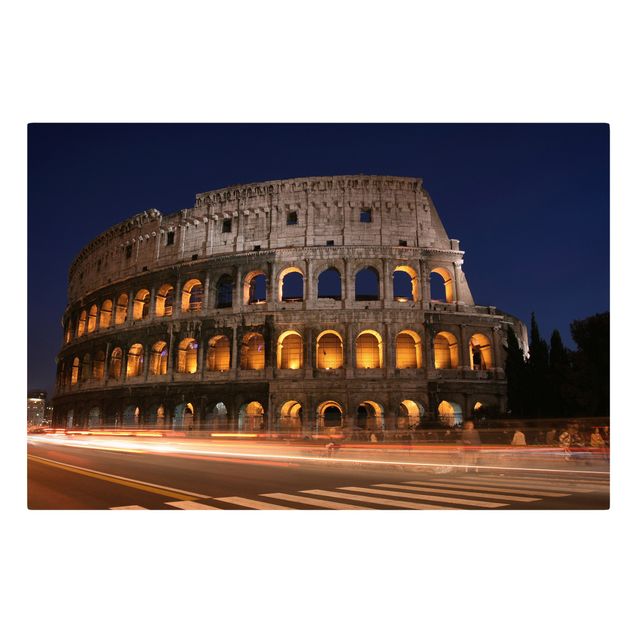 Skyline Leinwand Colosseum in Rom bei Nacht