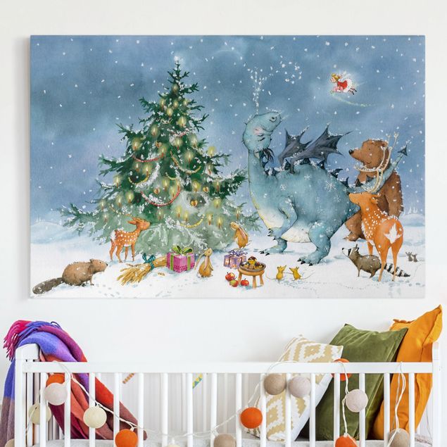 Wandbilder Bären Wassili Waschbär - Das Weihnachtsfest