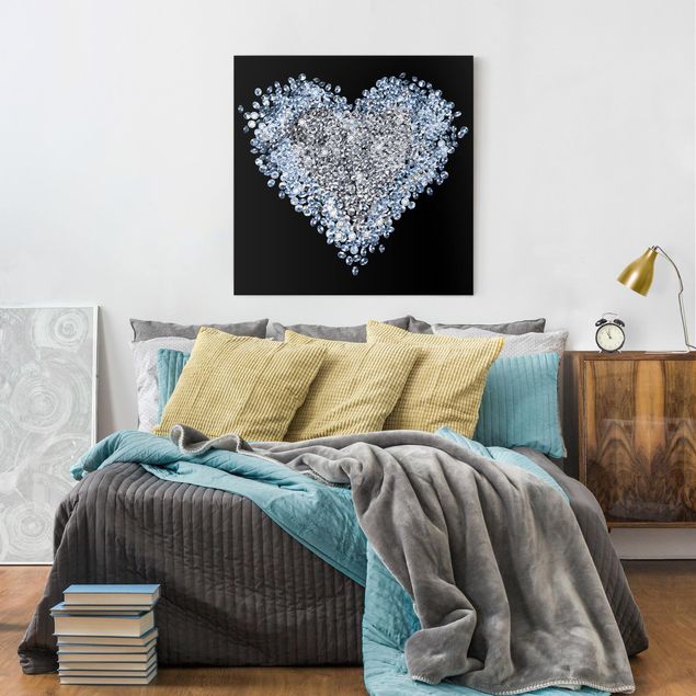 Wandbilder Modern Diamant Herz