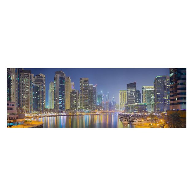 Leinwandbilder Städte Dubai Nacht Skyline