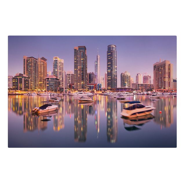 Skyline Leinwandbild Dubai Skyline und Marina