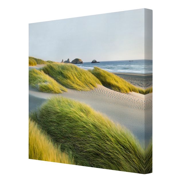 Wandbilder Landschaften Dünen und Gräser am Meer