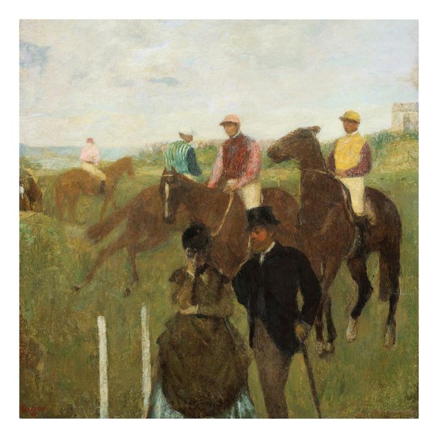 Kunstdruck Leinwand Edgar Degas - Jockeys auf Rennbahn