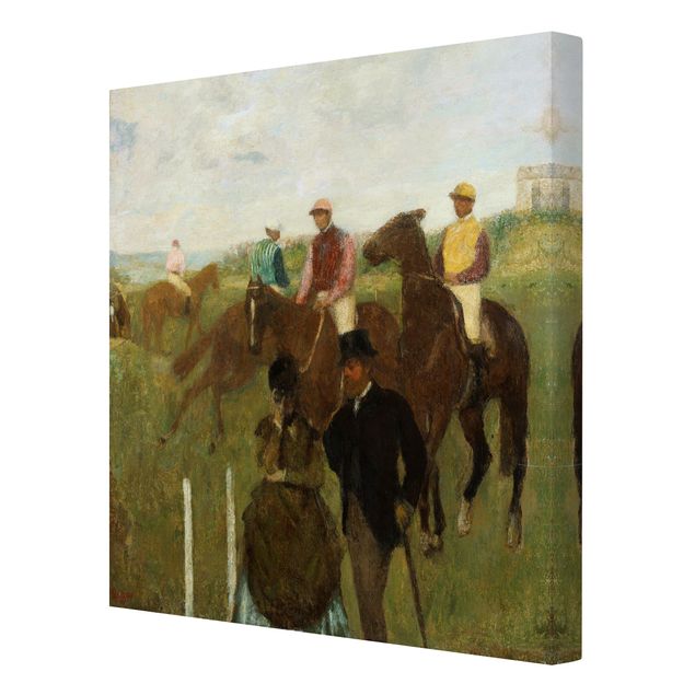 Wandbilder Kunstdrucke Edgar Degas - Jockeys auf Rennbahn
