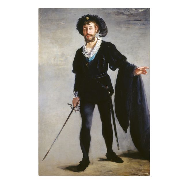 Wandbilder Kunstdrucke Edouard Manet - Der Sänger Jean-Baptiste Faure als Hamlet