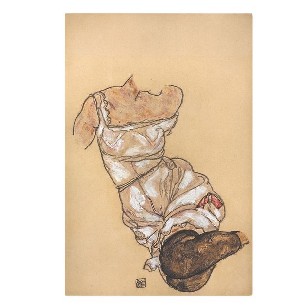 Kunstdrucke auf Leinwand Egon Schiele - Weiblicher Torso in Unterwäsche