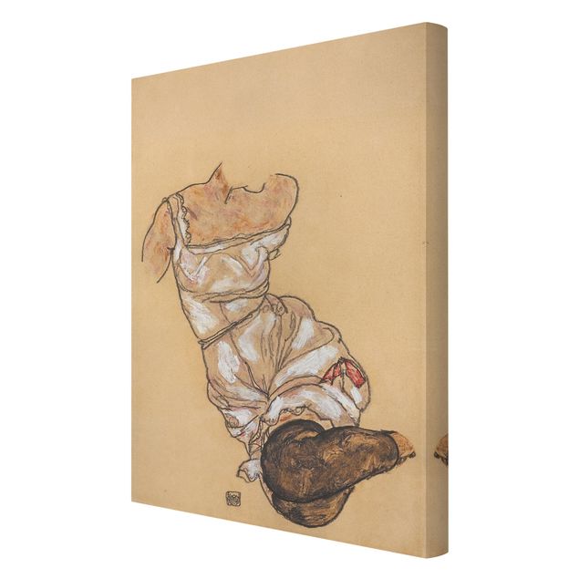 Wandbilder Kunstdrucke Egon Schiele - Weiblicher Torso in Unterwäsche