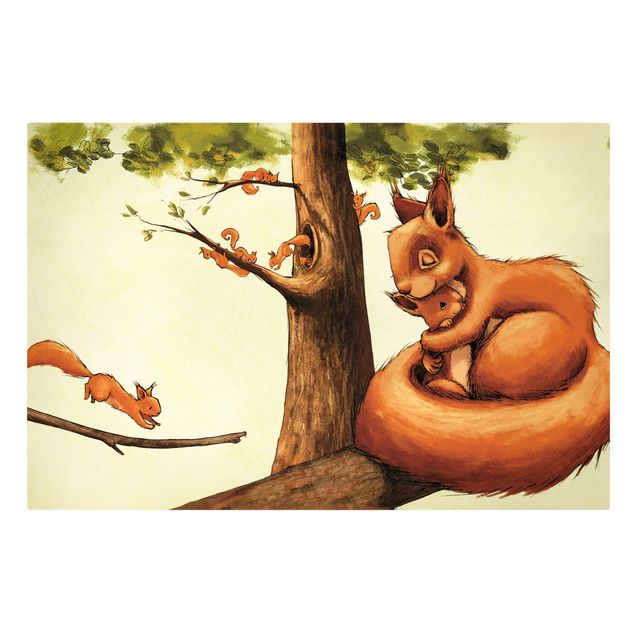 Leinwandbild Baum Jacoby und Stuart - Einhörnchen Mama