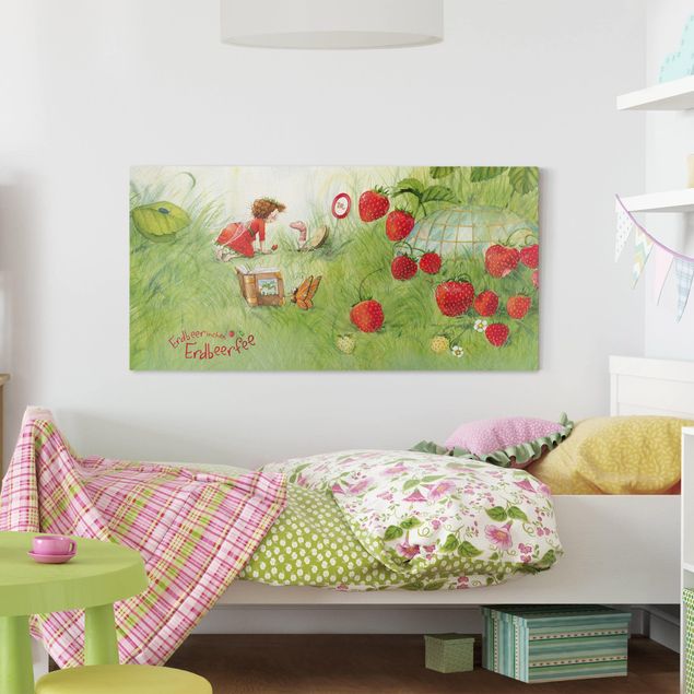 Wandbilder Modern Erdbeerinchen Erdbeerfee - Bei Wurm Zuhause