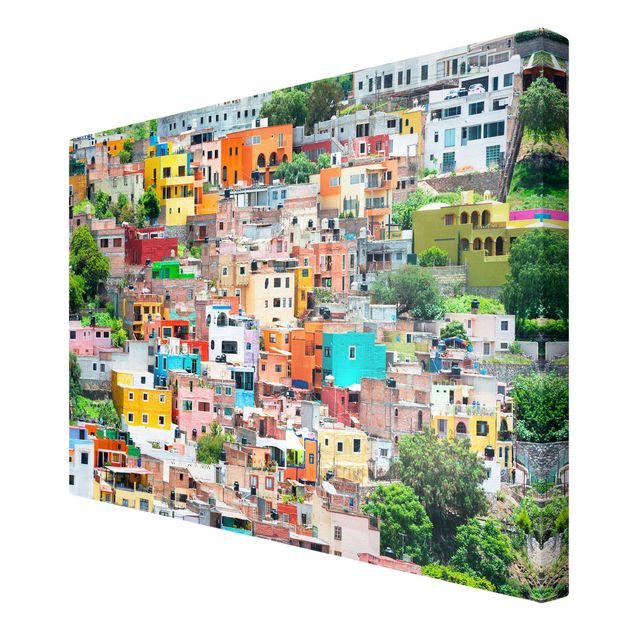 Bilder Farbige Häuserfront Guanajuato