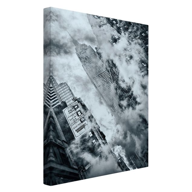 schwarz-weiß Bilder auf Leinwand Fassade des Empire State Buildings
