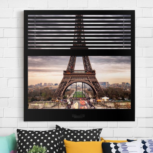 Küche Dekoration Fensterblick Jalousie - Eiffelturm Paris