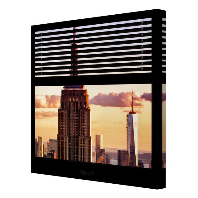 Wandbilder Modern Fensterblick Jalousie - Empire State Building New York
