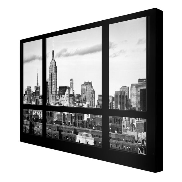 Wandbilder Architektur & Skyline Fensterblick New York Skyline schwarz weiss