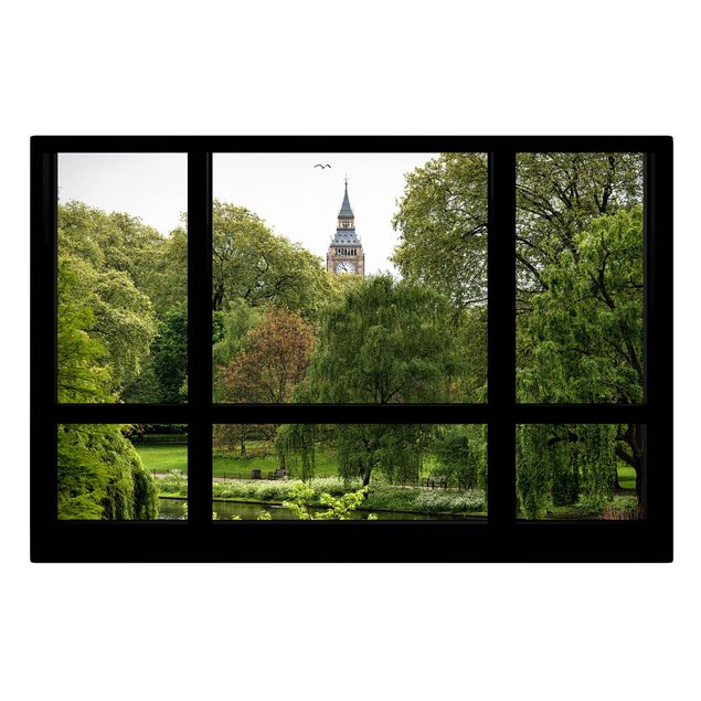 Wandbilder Architektur & Skyline Fensterblick über St. James Park auf Big Ben