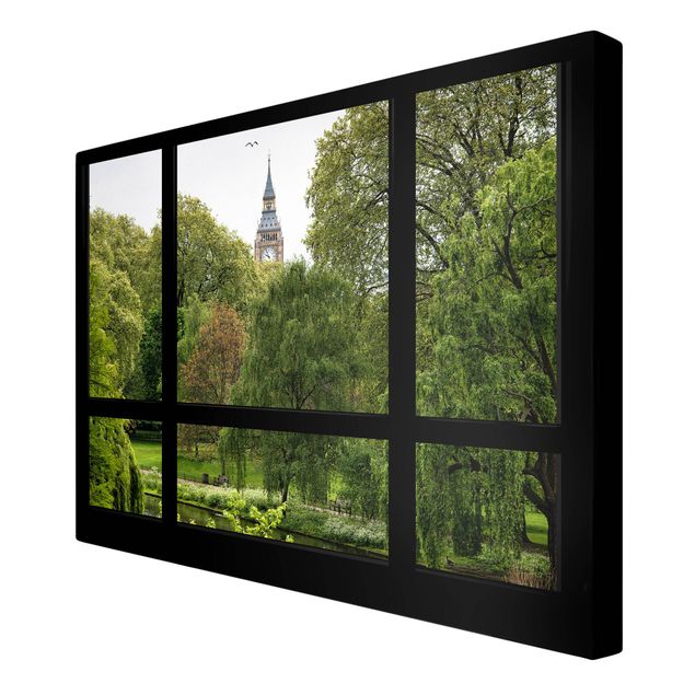 Wandbilder Modern Fensterblick über St. James Park auf Big Ben