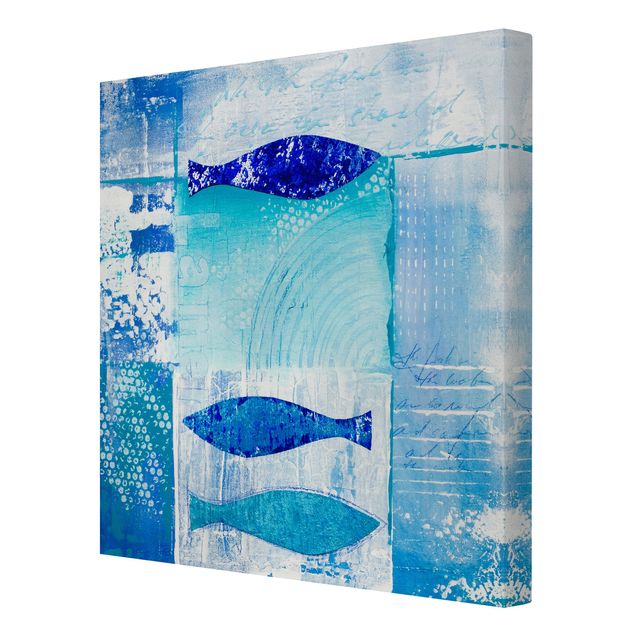Wandbilder Muster Fish in the Blue