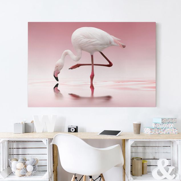 Leinwandbilder Vögel Flamingo Dance