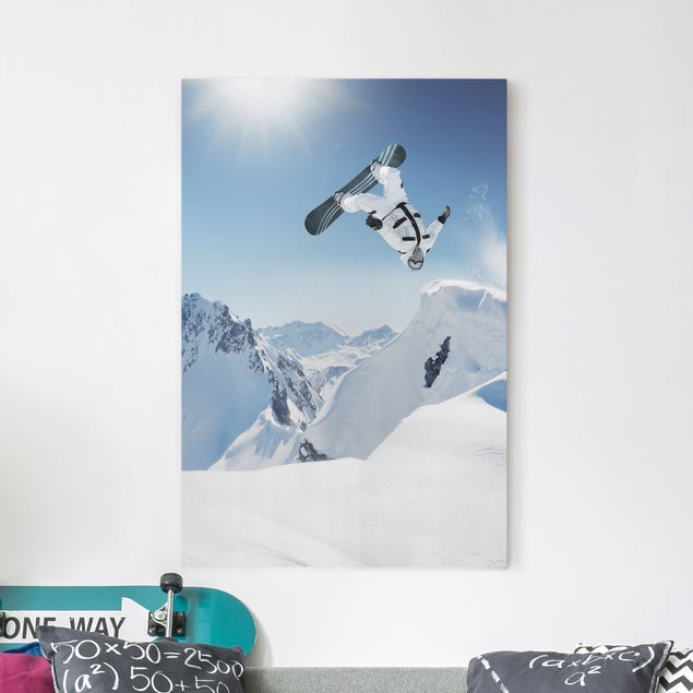 Deko Kinderzimmer Fliegender Snowboarder