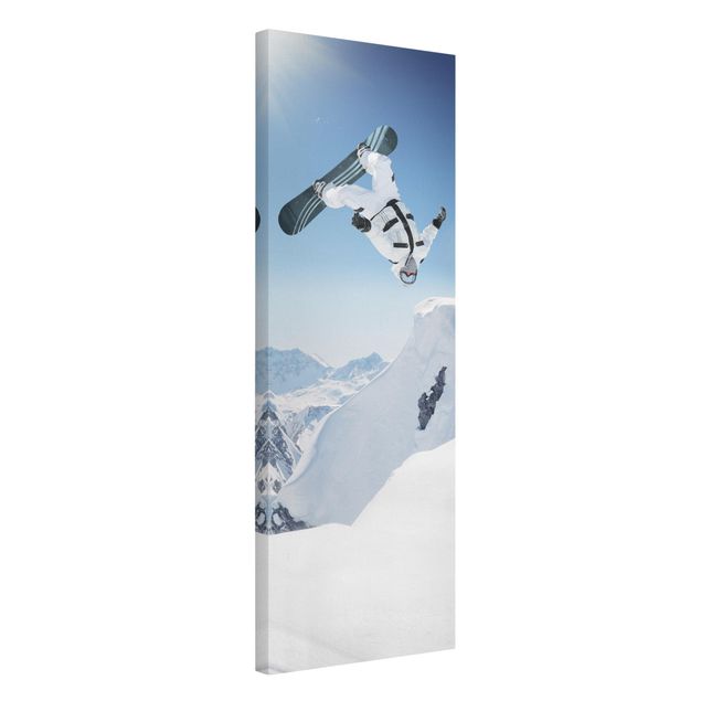 Wandbilder Sport Fliegender Snowboarder