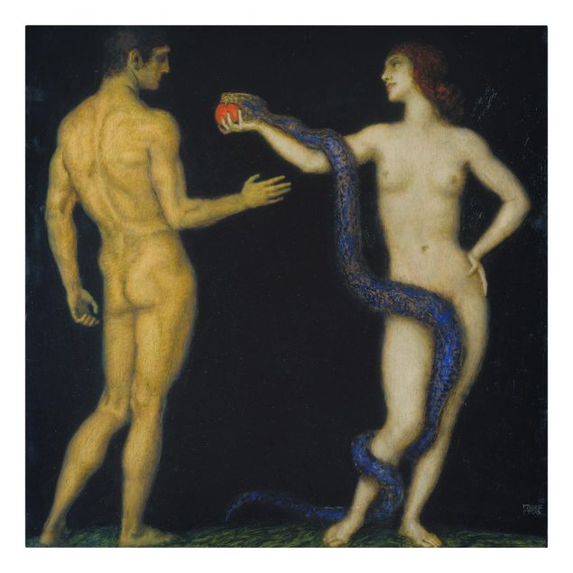 Kunstdruck Leinwand Franz von Stuck - Adam und Eva