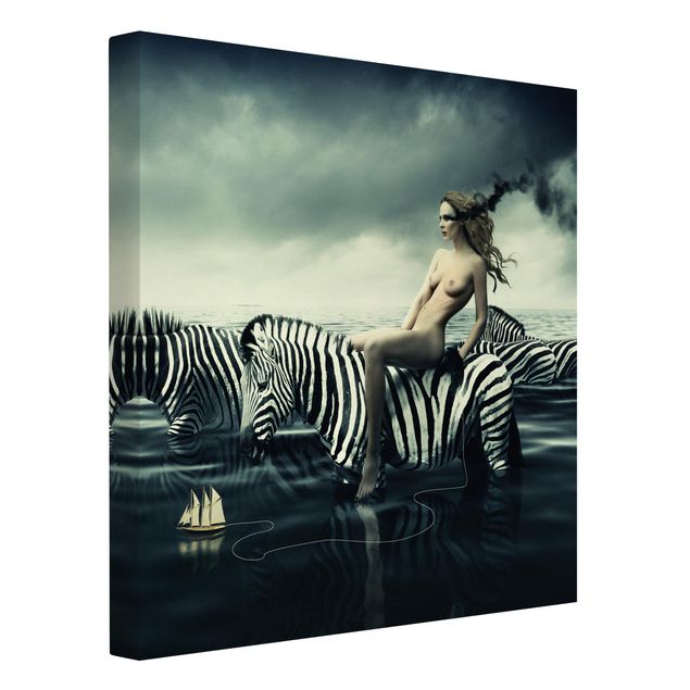 Wandbilder Akt & Erotik Frauenakt mit Zebras