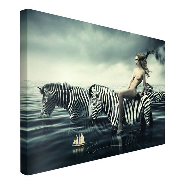 Wandbilder Akt & Erotik Frauenakt mit Zebras